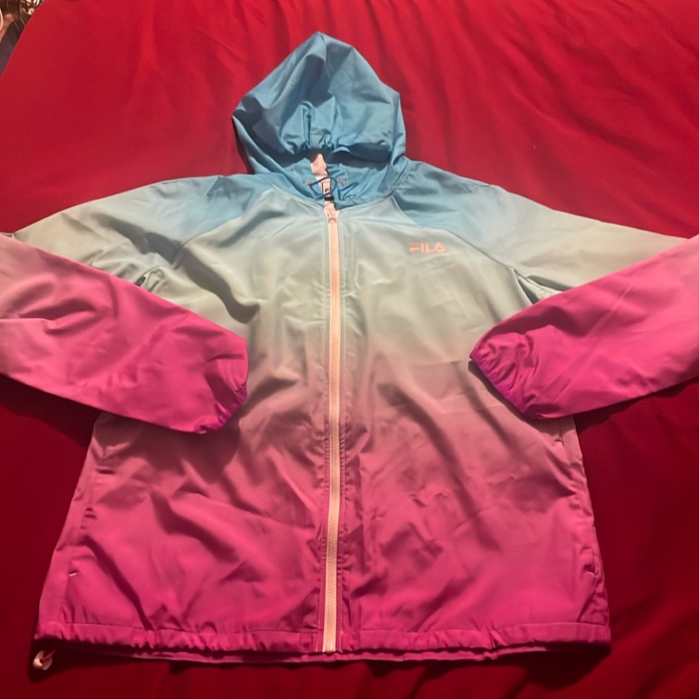 Multi color rain jacket